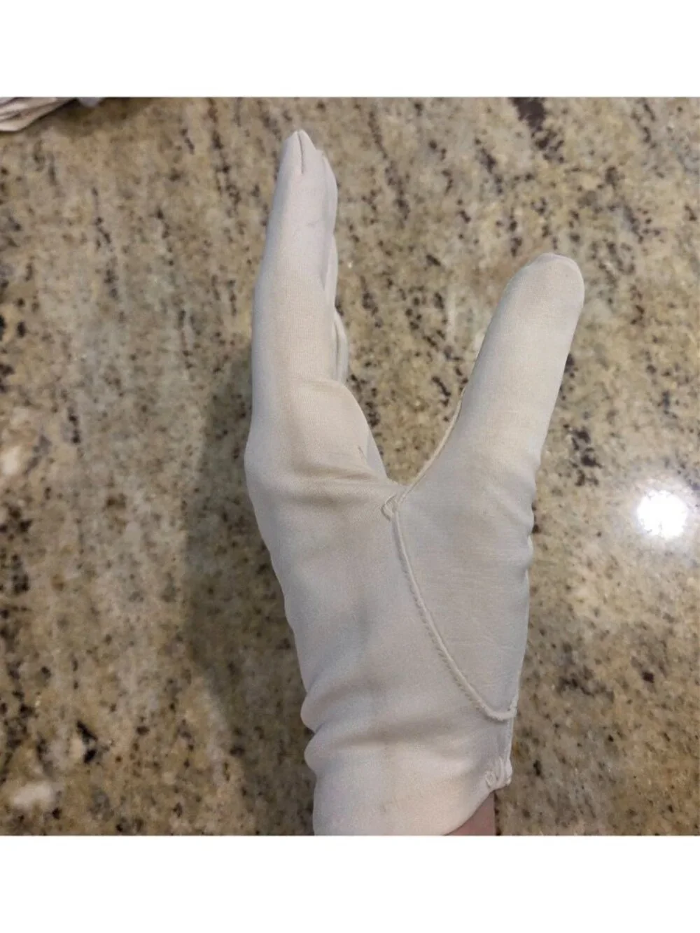 Vintage Womens Size M/L 7.5 Beige Nylon Formal Short Gloves